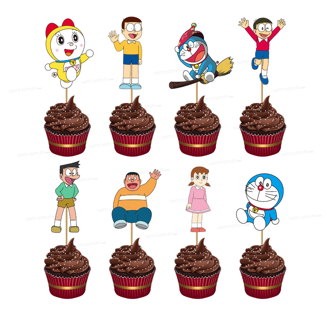 Doraemon Theme Cup Cake Topper