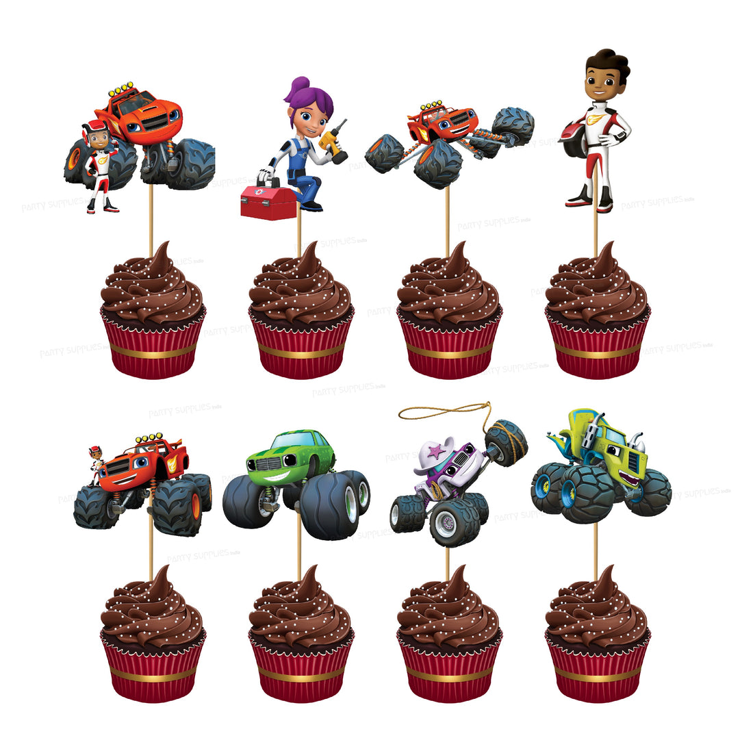 Blaze and the Monster Machines Theme Cup Cake Topper