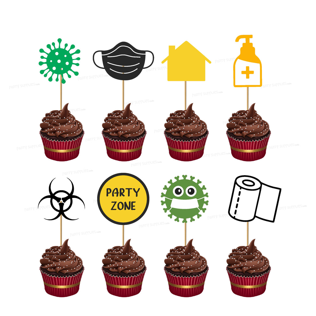 Quarantine Theme Cup Cake Topper
