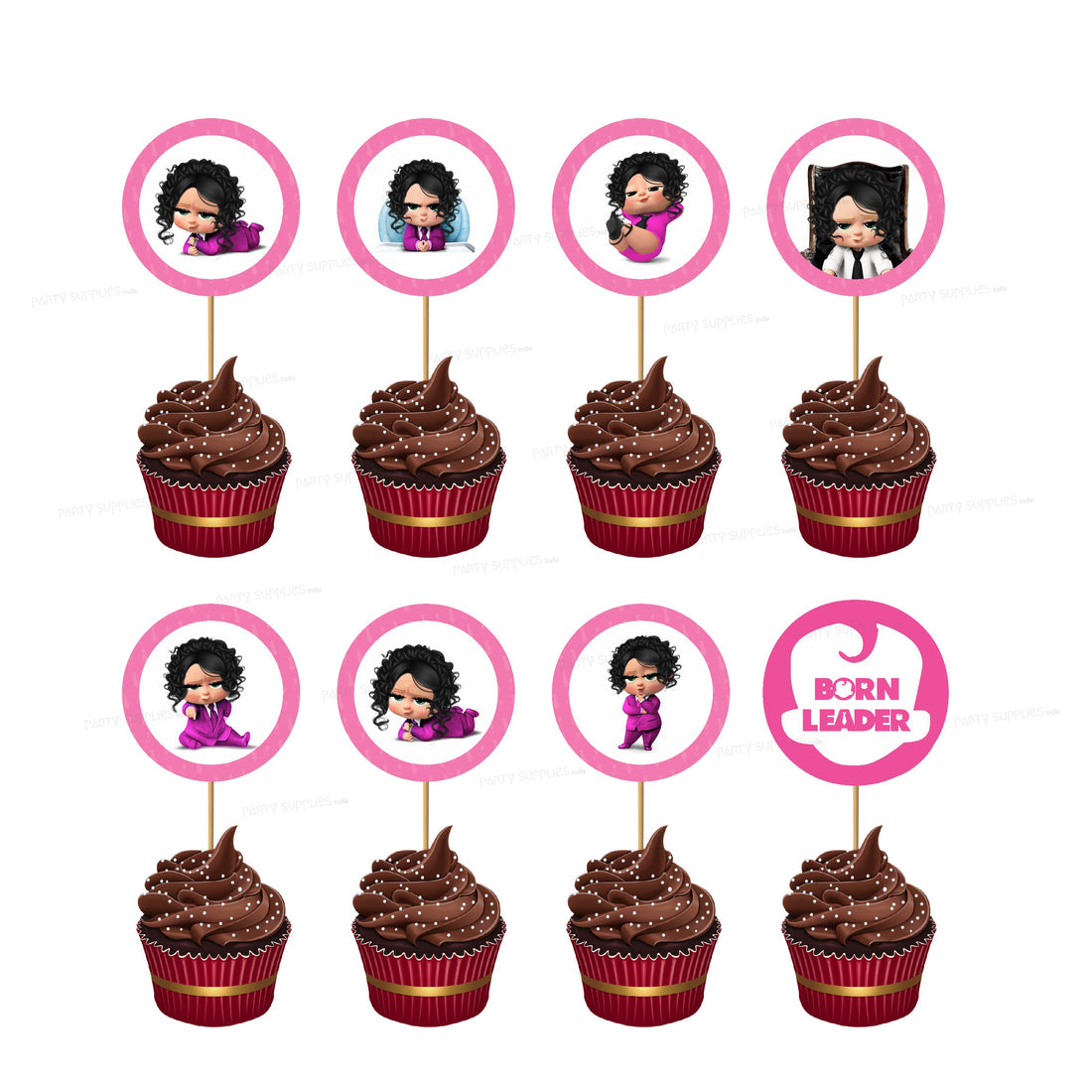 Girl Boss Baby Theme Cup Cake Topper