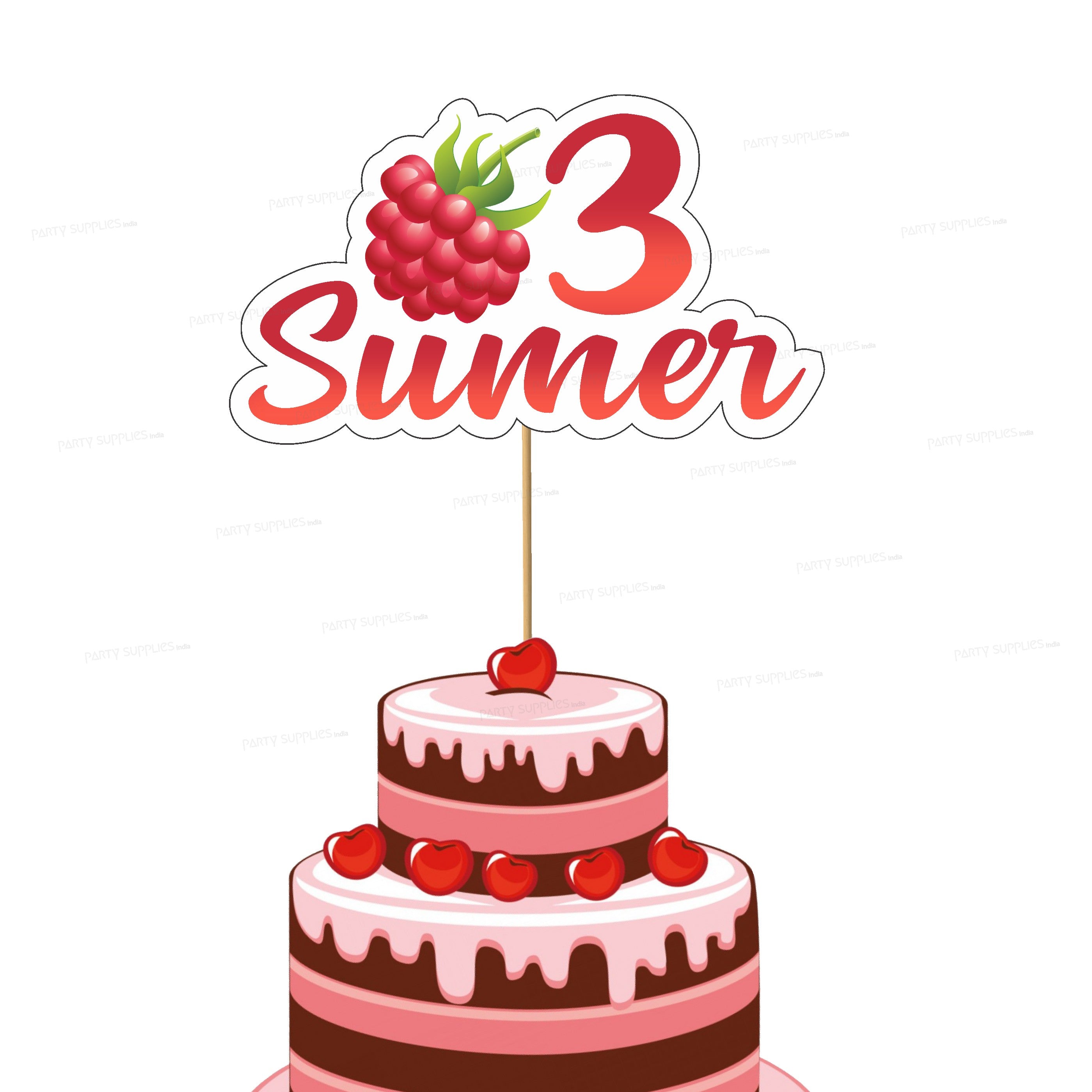 PSI Fruits Theme Customized Cake Topper
