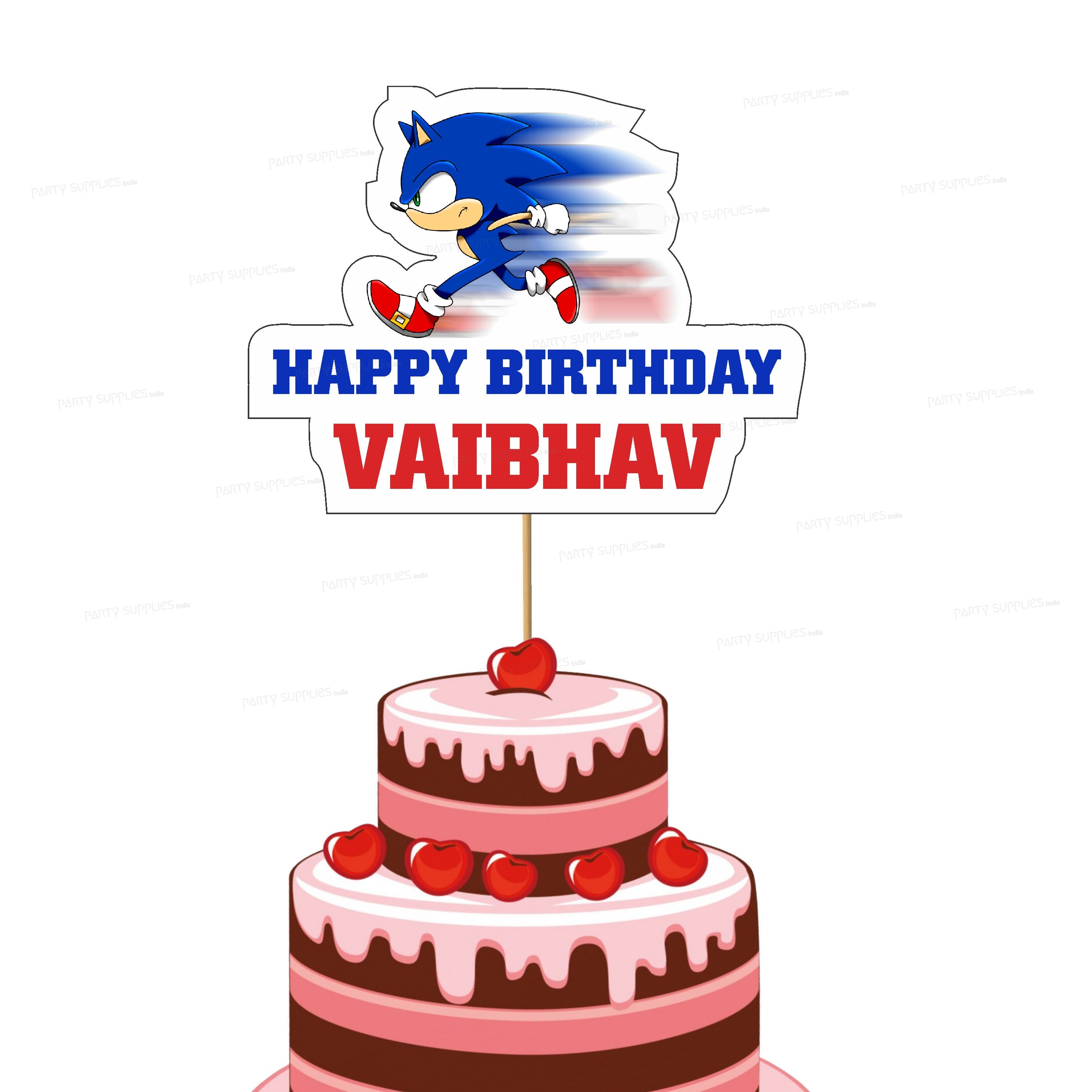 Sonic the Hedgehog Theme Cake Topper