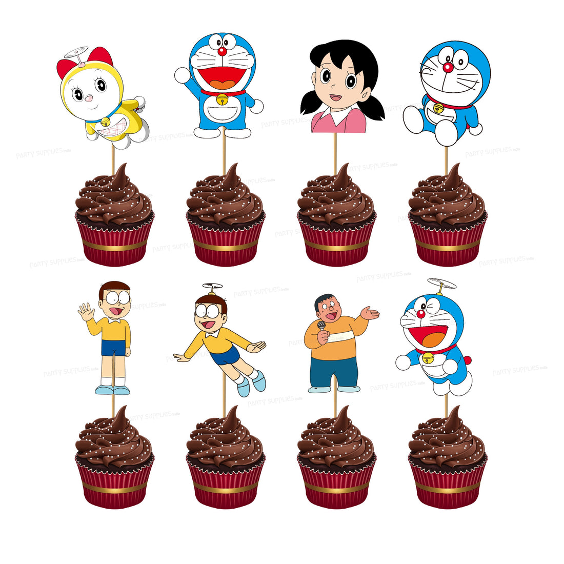 Doraemon Theme Classic Cup Cake Topper