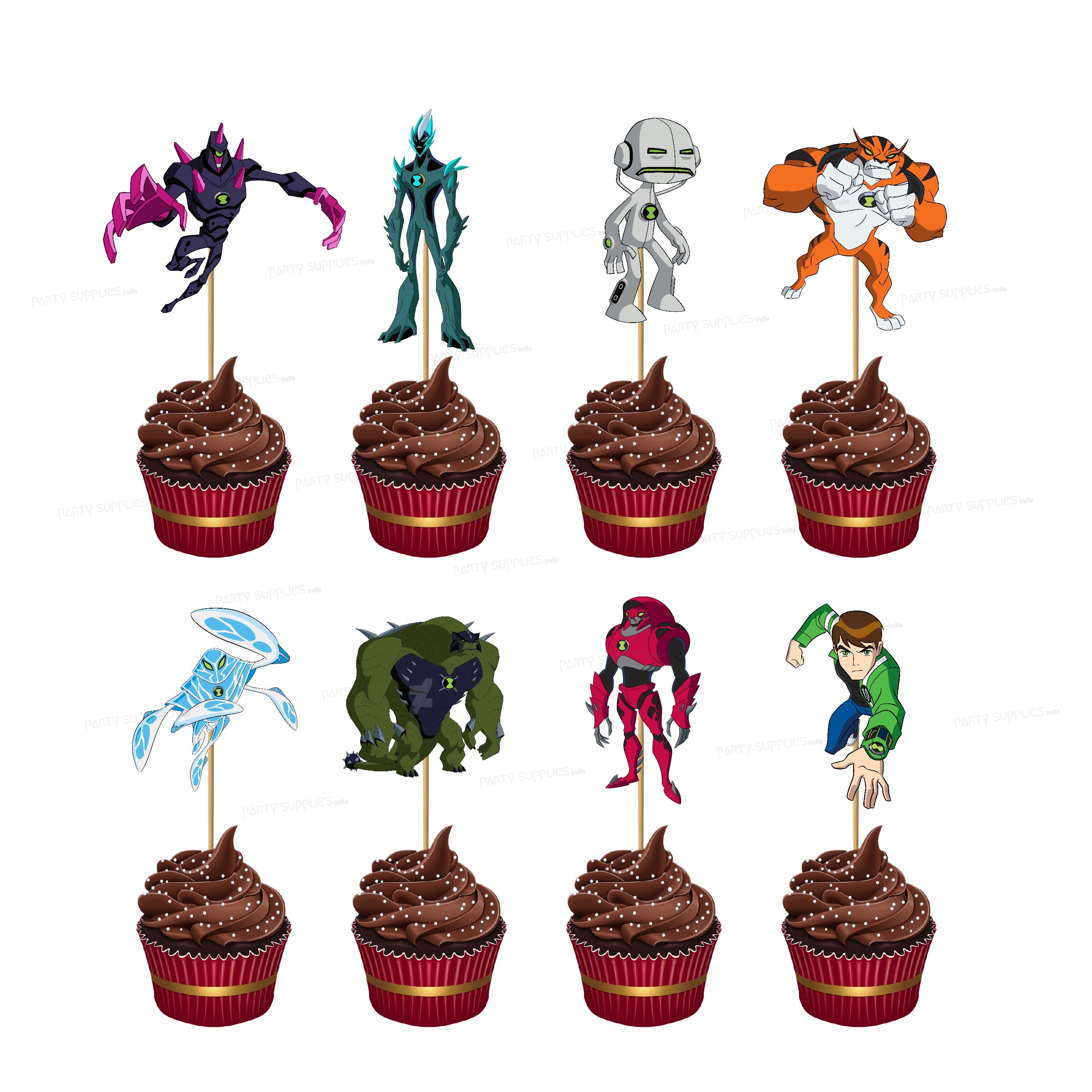 PSI Ben 10 Theme Classic Cup Cake Topper