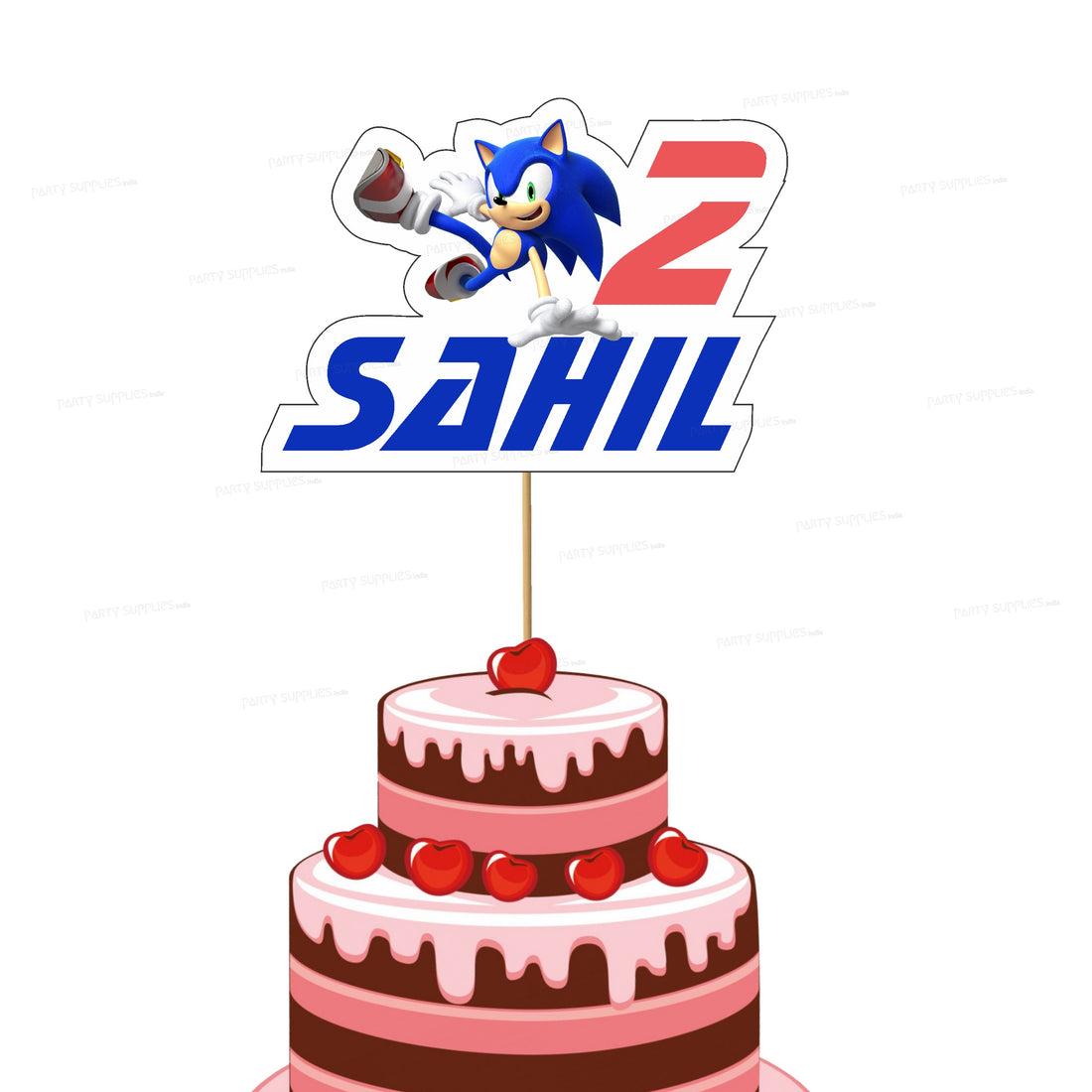 PSI Sonic the Hedgehog Theme Customized Cake Topper