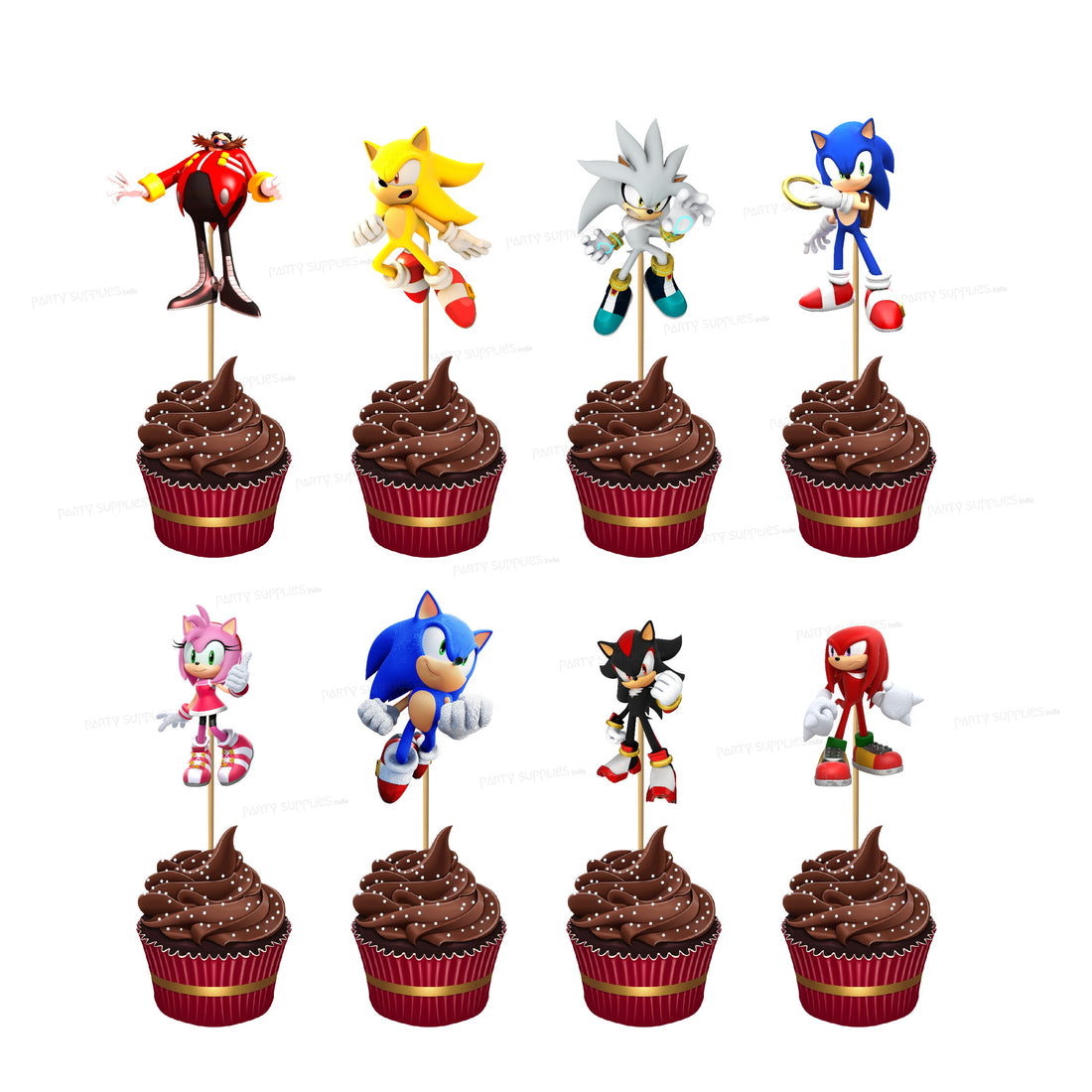 Sonic the Hedgehog Theme Cup Cake Topper