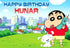 Shinchan Theme Personalized Backdrop - 6X4 fT. - image 1 of 7 | Party Supplies India