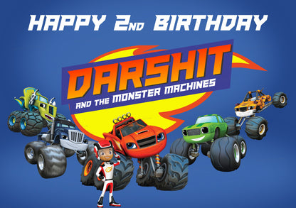 Blaze and the Monster Machines Theme Customized Backdrop