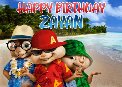 Alvin and Chipmunks Theme Customized Backdrop