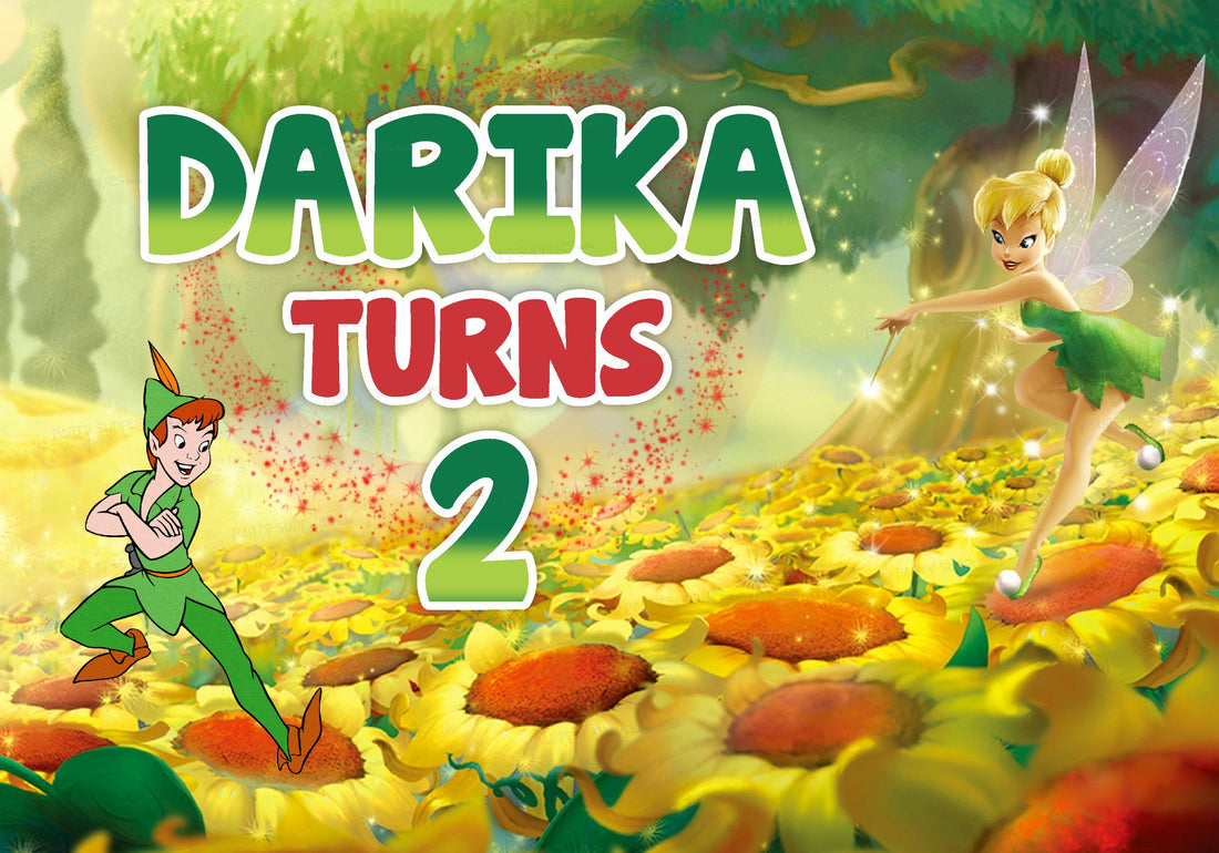 Tinker Bell Theme Personalized Backdrop