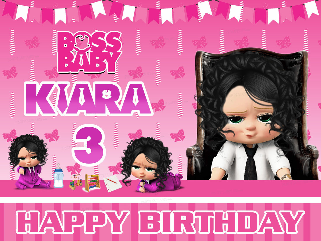 Girl Boss Baby Theme Personalized Backdrop