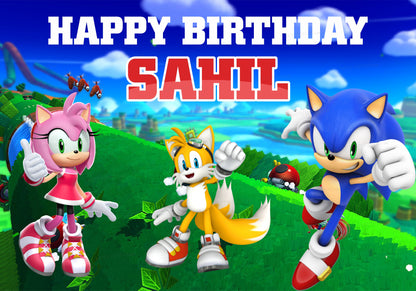 Sonic the Hedgehog Theme Personalized Backdrop