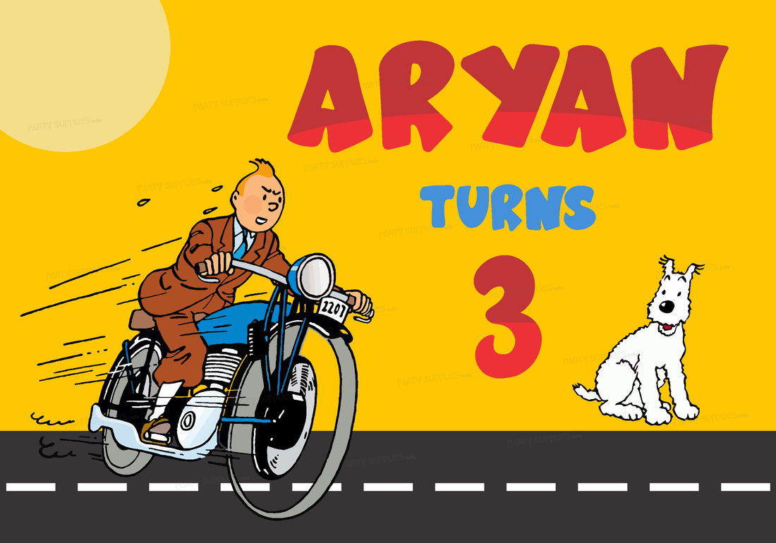 Tintin Theme Personalized Backdrop