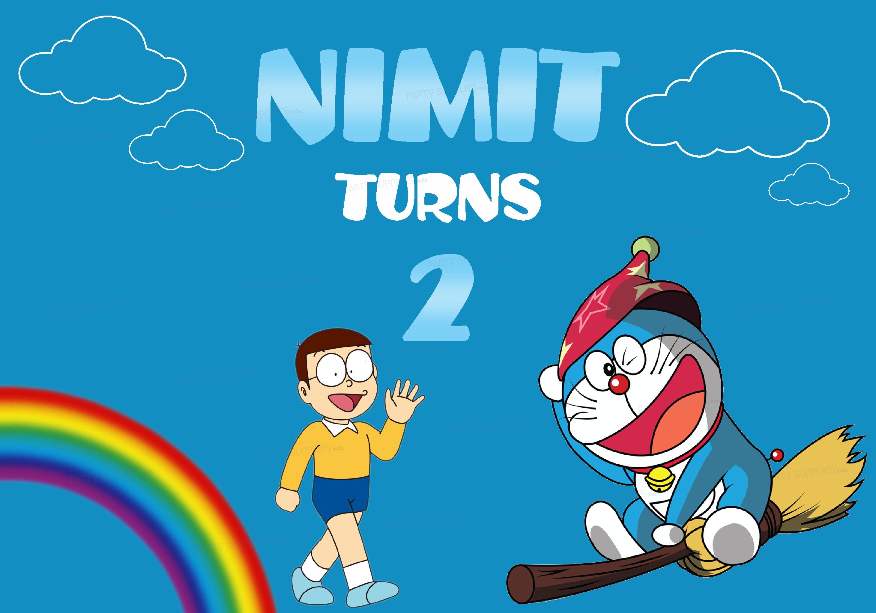 PSI Doraemon Theme Personalized Backdrop