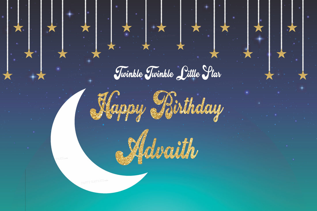 Twinkle Twinkle Little Star Boy Theme Personalized Backdrop
