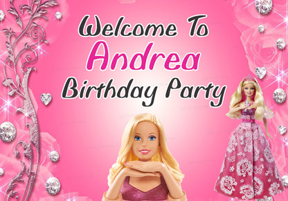 Barbie Theme  Customized Welcome Board