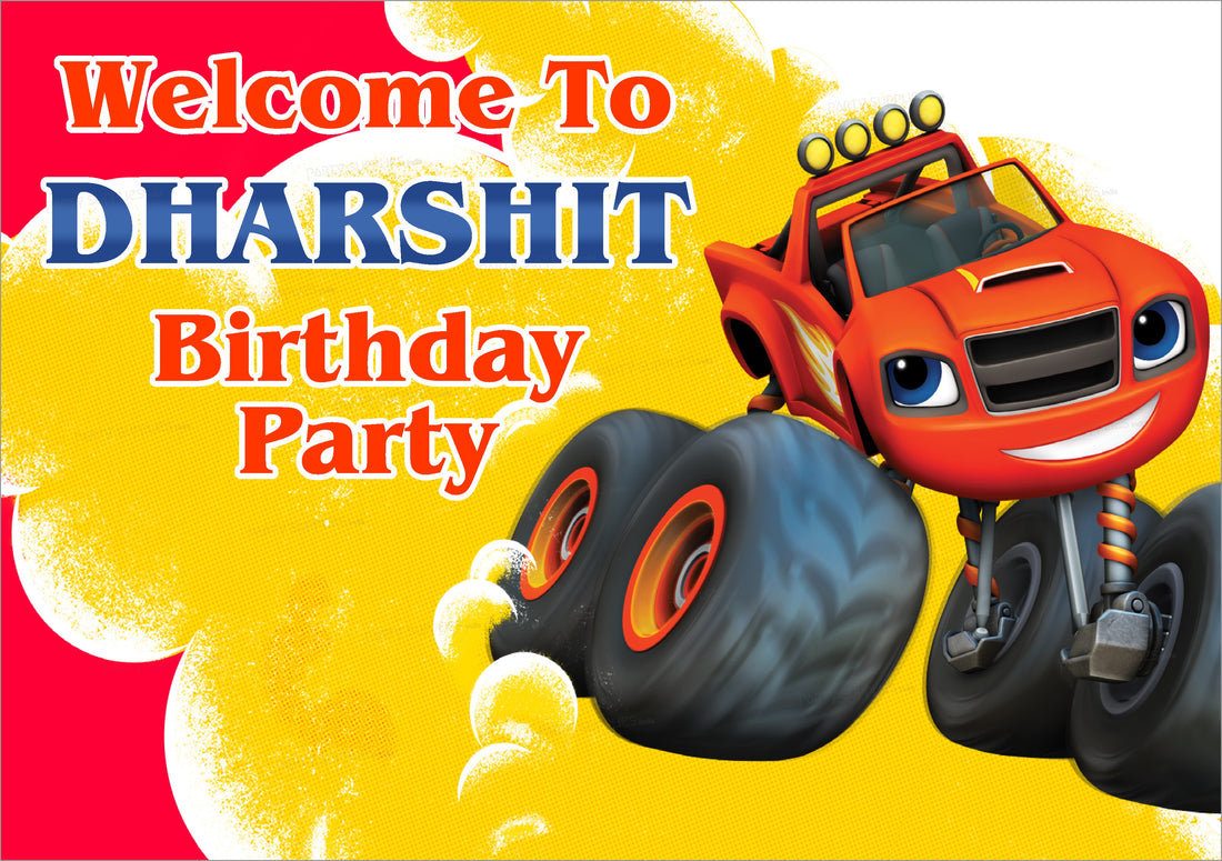 Blaze and the Monster Machines Theme Customized Welcome Board