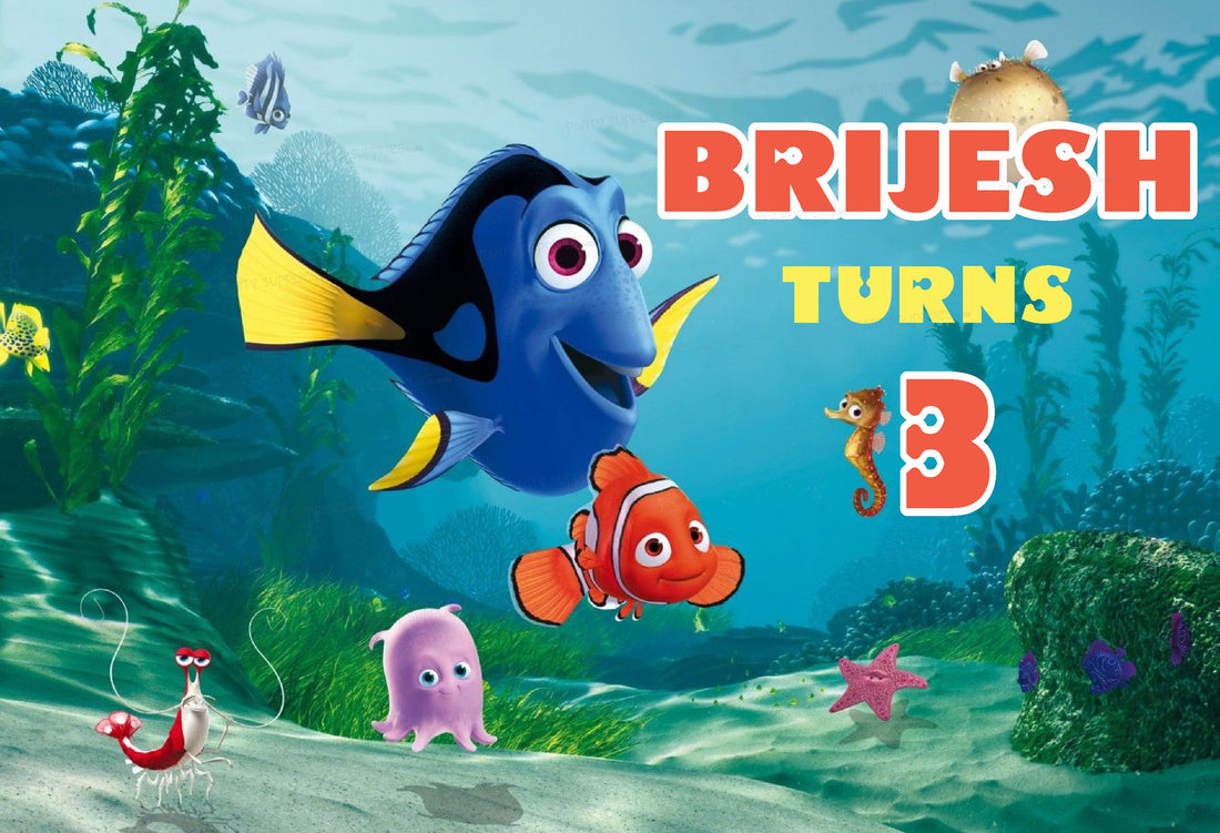 Nemo and Dory Theme Premium Backdrop