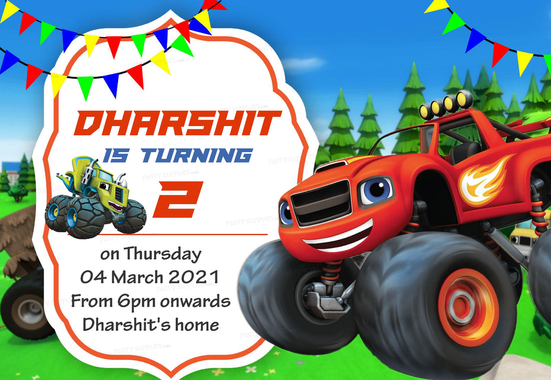 Blaze and the Monster Machines Theme Invite