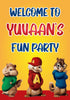 Alvin and Chipmunks Theme Customized Welcome Board - image 1 of 3 | Party Supplies India