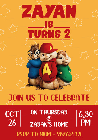 Alvin and Chipmunks Theme Invite