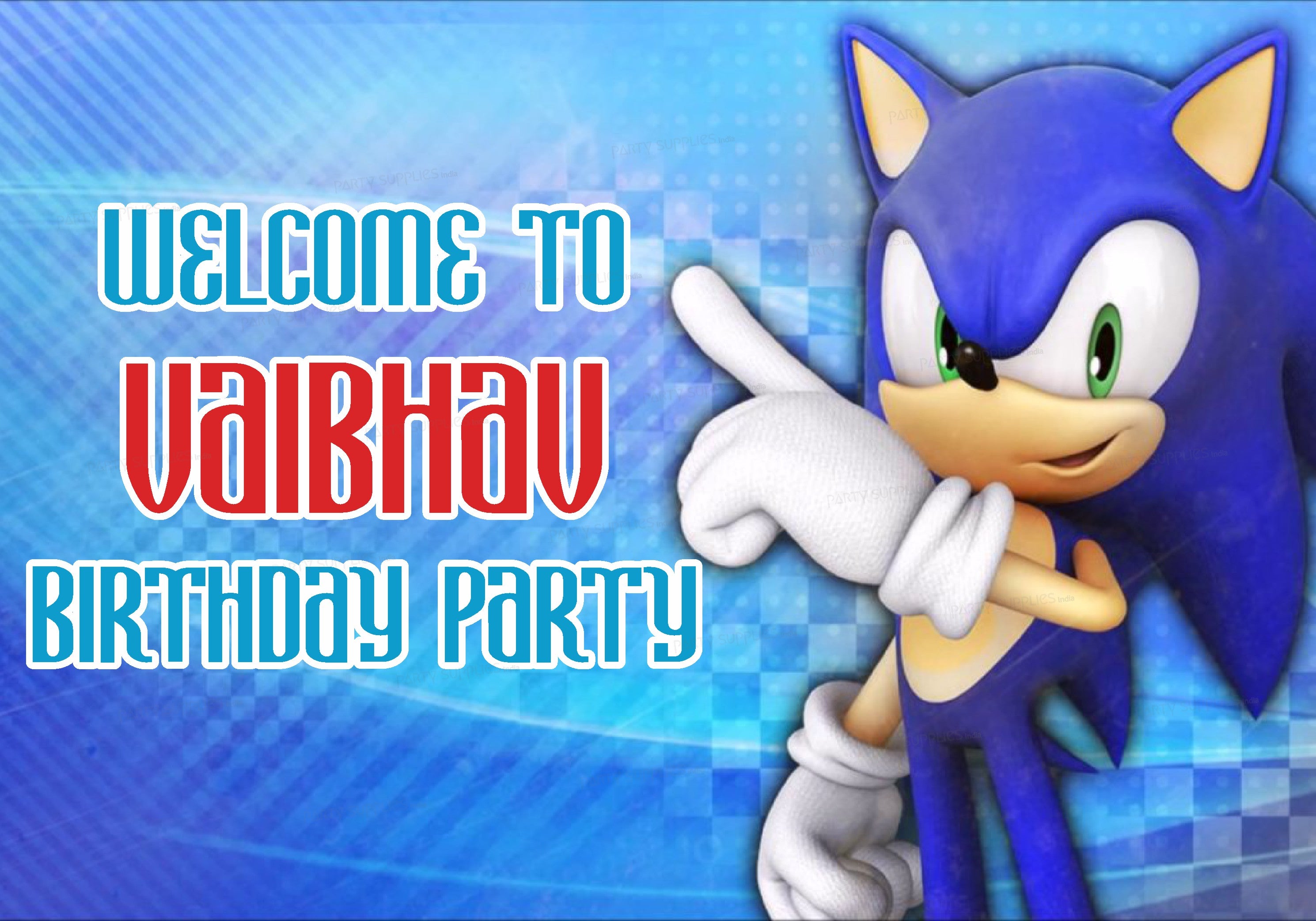 Sonic the Hedgehog Theme Personalized Welcome Board