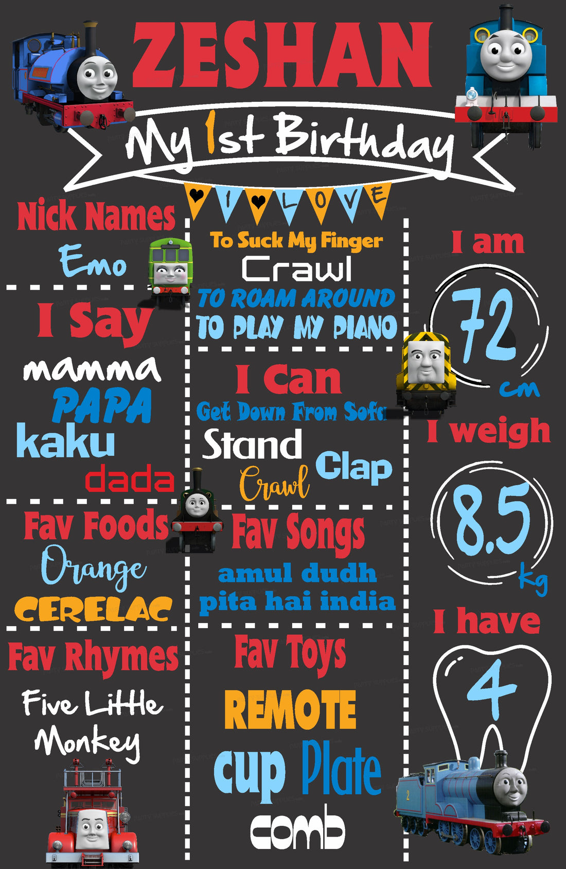 Thomas and Friends Theme Chalk Board