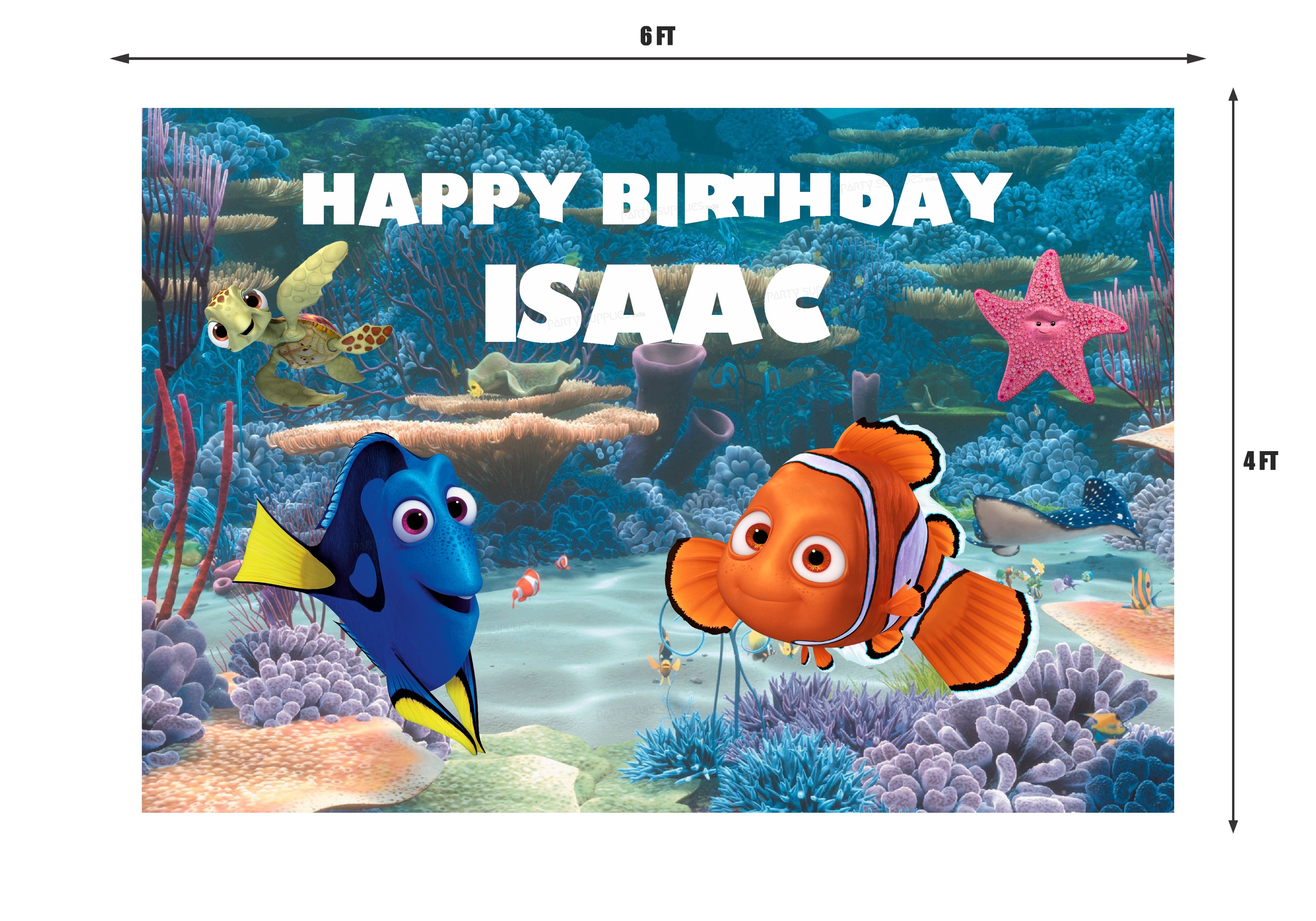 Nemo and Dory Theme Personalized Backdrop