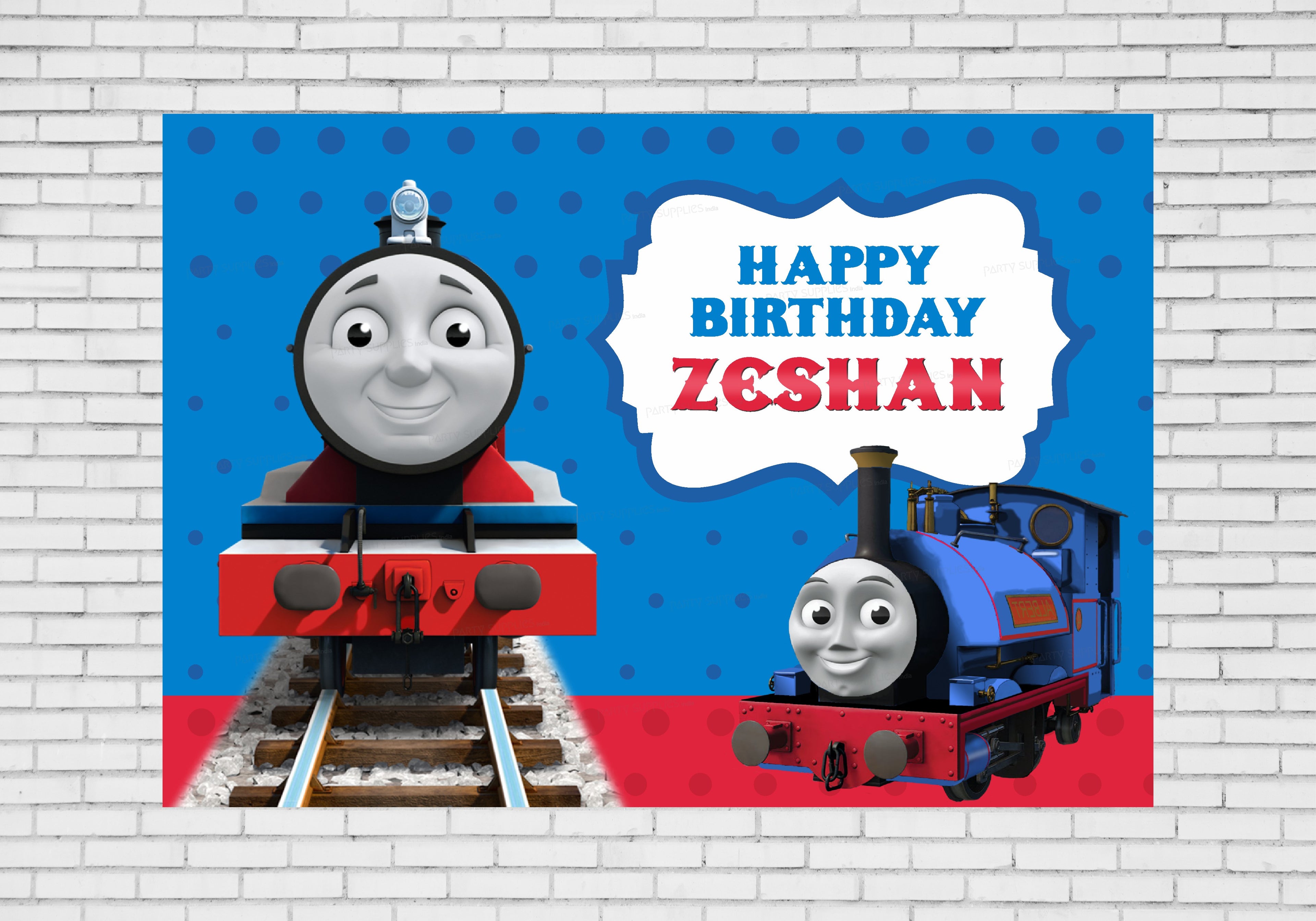 PSI Thomas and Friends Theme Personalized Backdrop