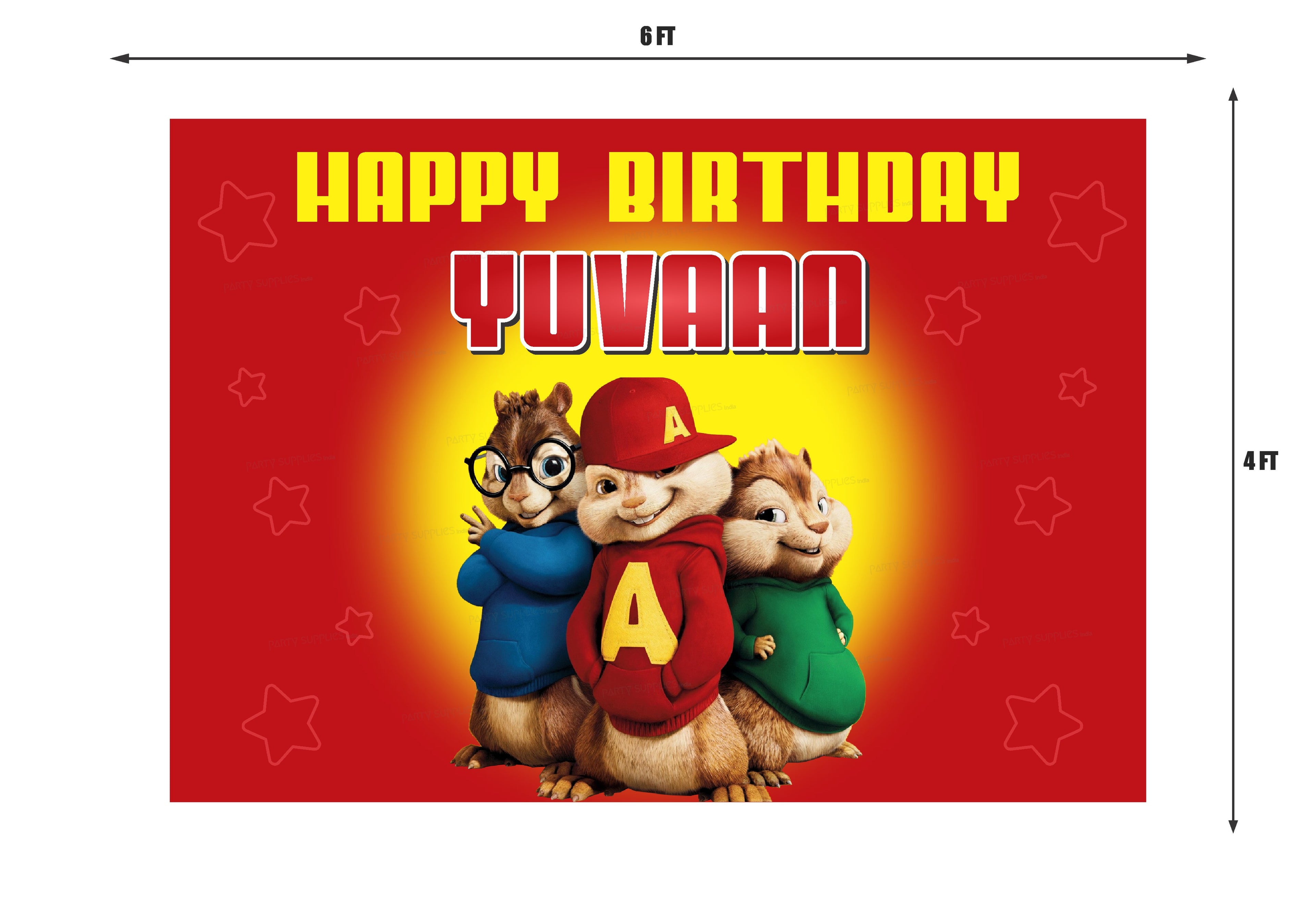 Alvin and Chipmunks Theme Personalized Backdrop