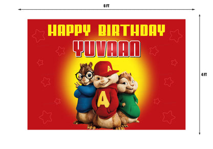 Alvin and Chipmunks Theme Personalized Backdrop
