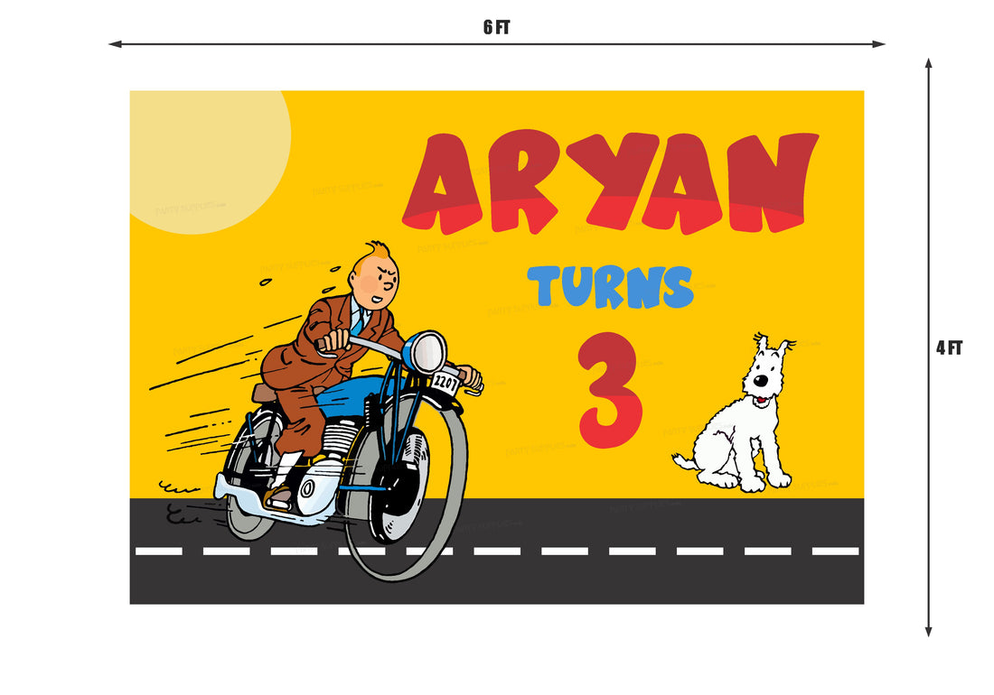 PSI Tintin Theme Personalized Backdrop