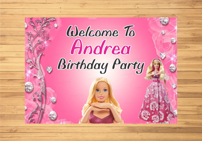 Barbie Theme  Customized Welcome Board