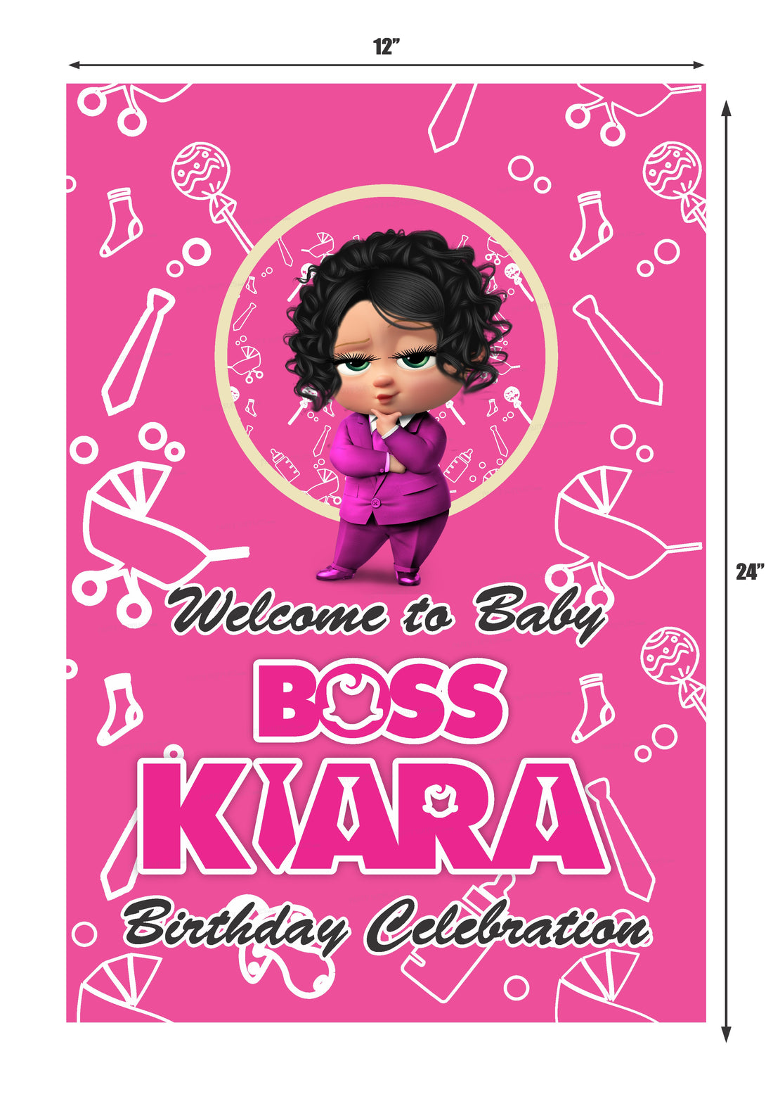 PSI Lady Boss Baby Theme Welcome Board - image 2 of 3 | Party Supplies India