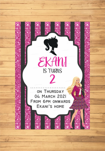 Barbie Theme Invite