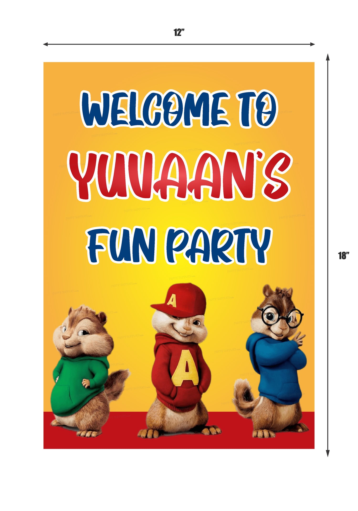 Alvin and Chipmunks Theme Customized Welcome Board - image 2 of 3 | Party Supplies India