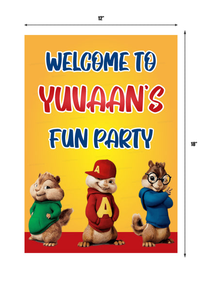 Alvin and Chipmunks Theme Customized Welcome Board - image 2 of 3 | Party Supplies India