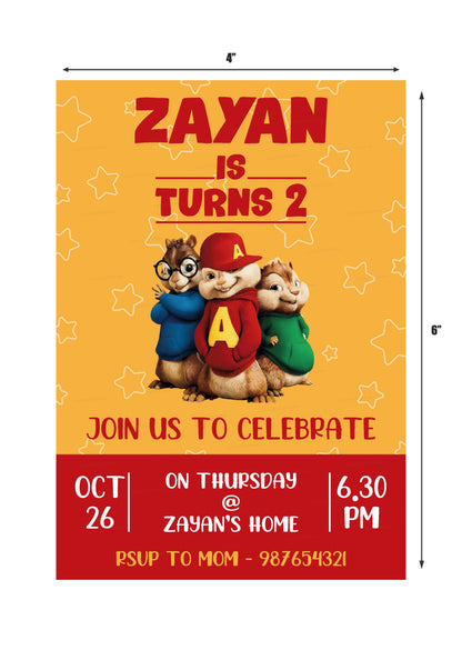 Alvin and Chipmunks Theme Invite