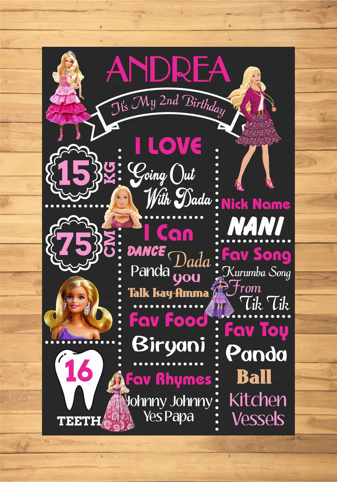 PSI Barbie Theme Chalk Board