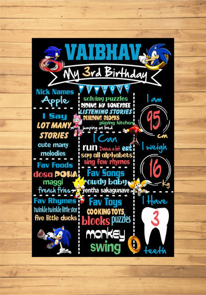 Sonic the Hedgehog Theme Chalk Board