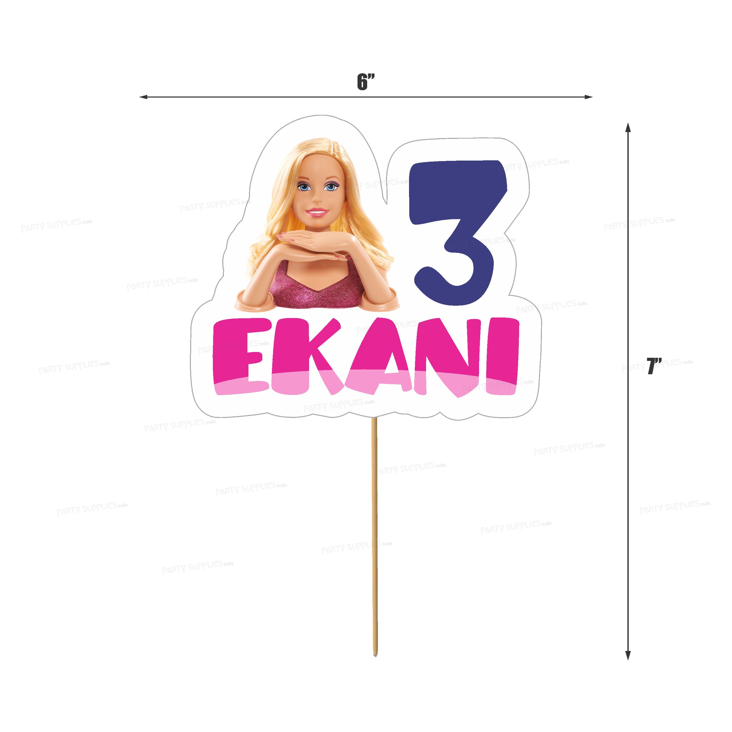 Barbie Theme Customized Cake Topper