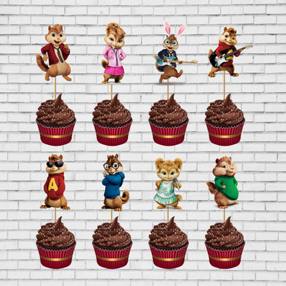 Alvin and Chipmunks Theme Cup Cake Topper