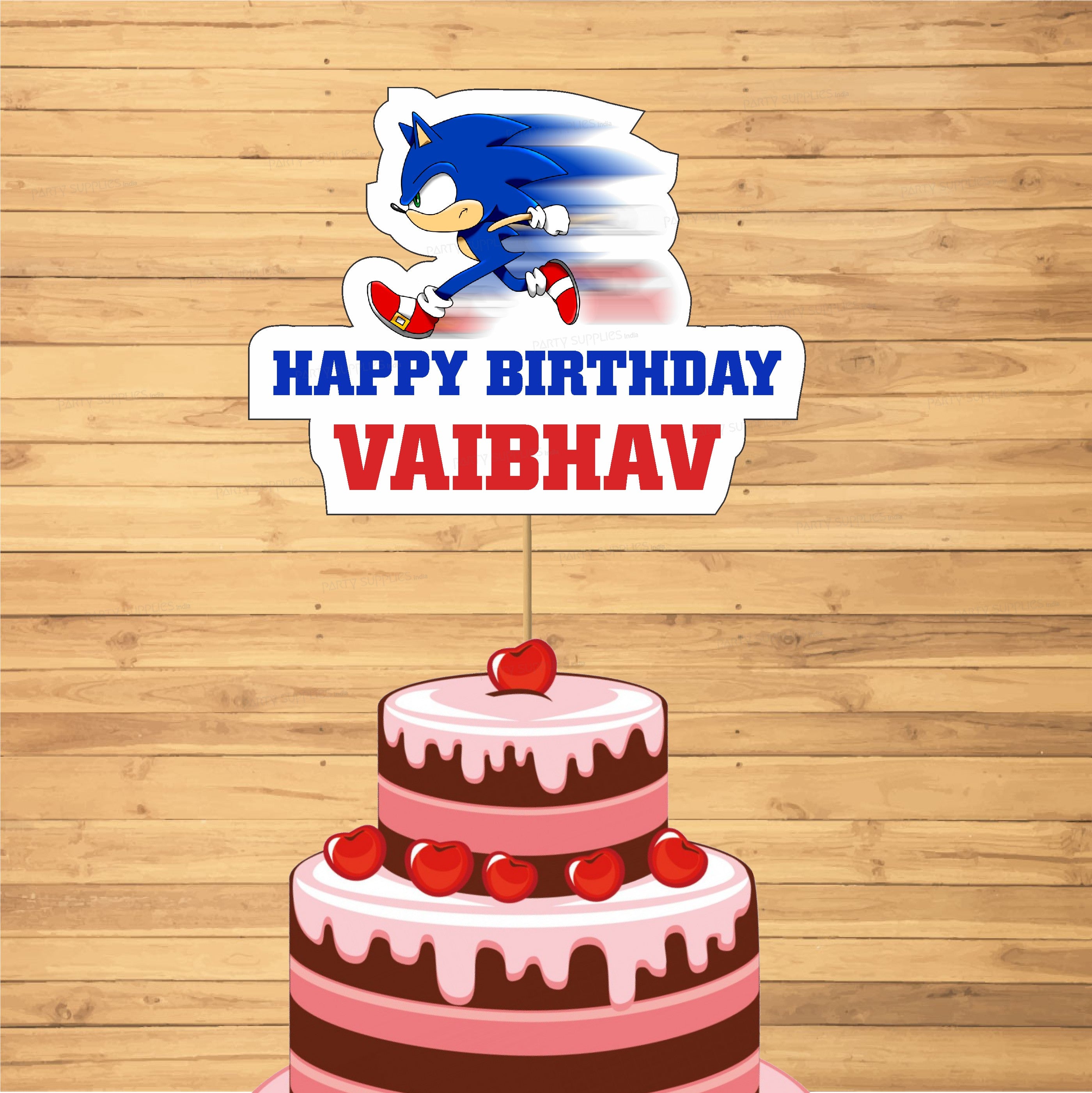 Sonic the Hedgehog Theme Cake Topper