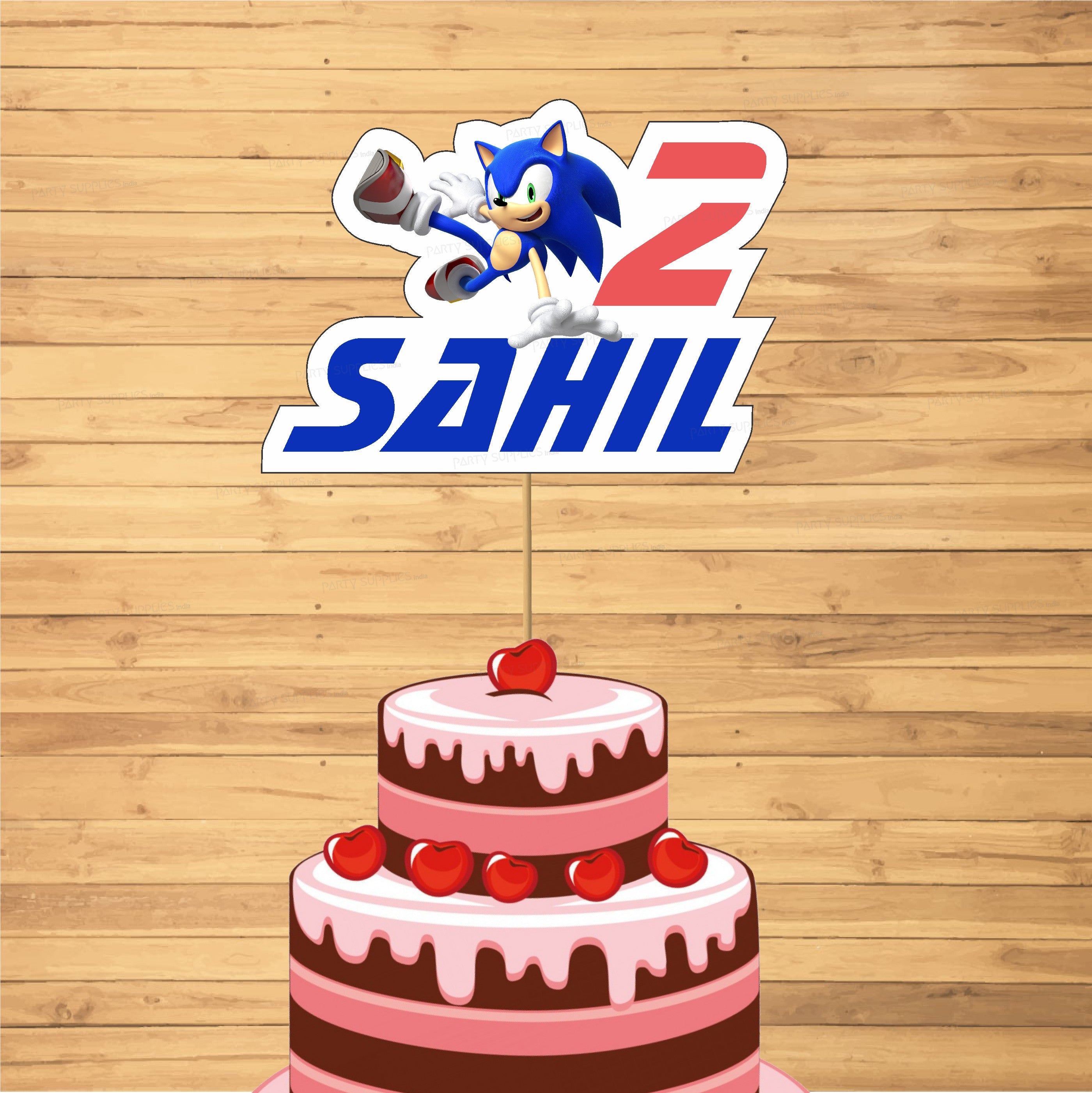 PSI Sonic the Hedgehog Theme Customized Cake Topper