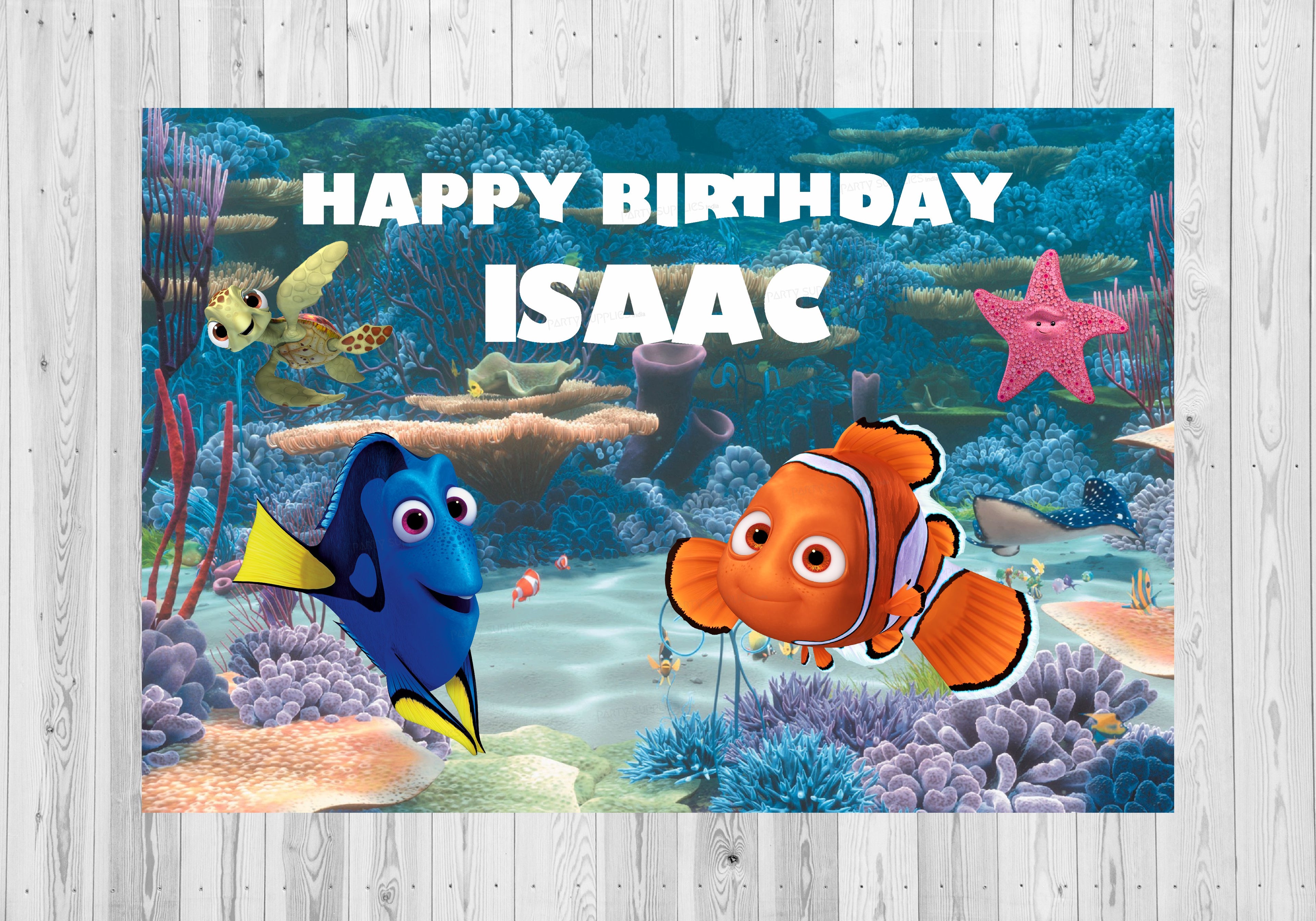 Nemo and Dory Theme Personalized Backdrop