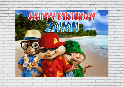 Alvin and Chipmunks Theme Customized Backdrop