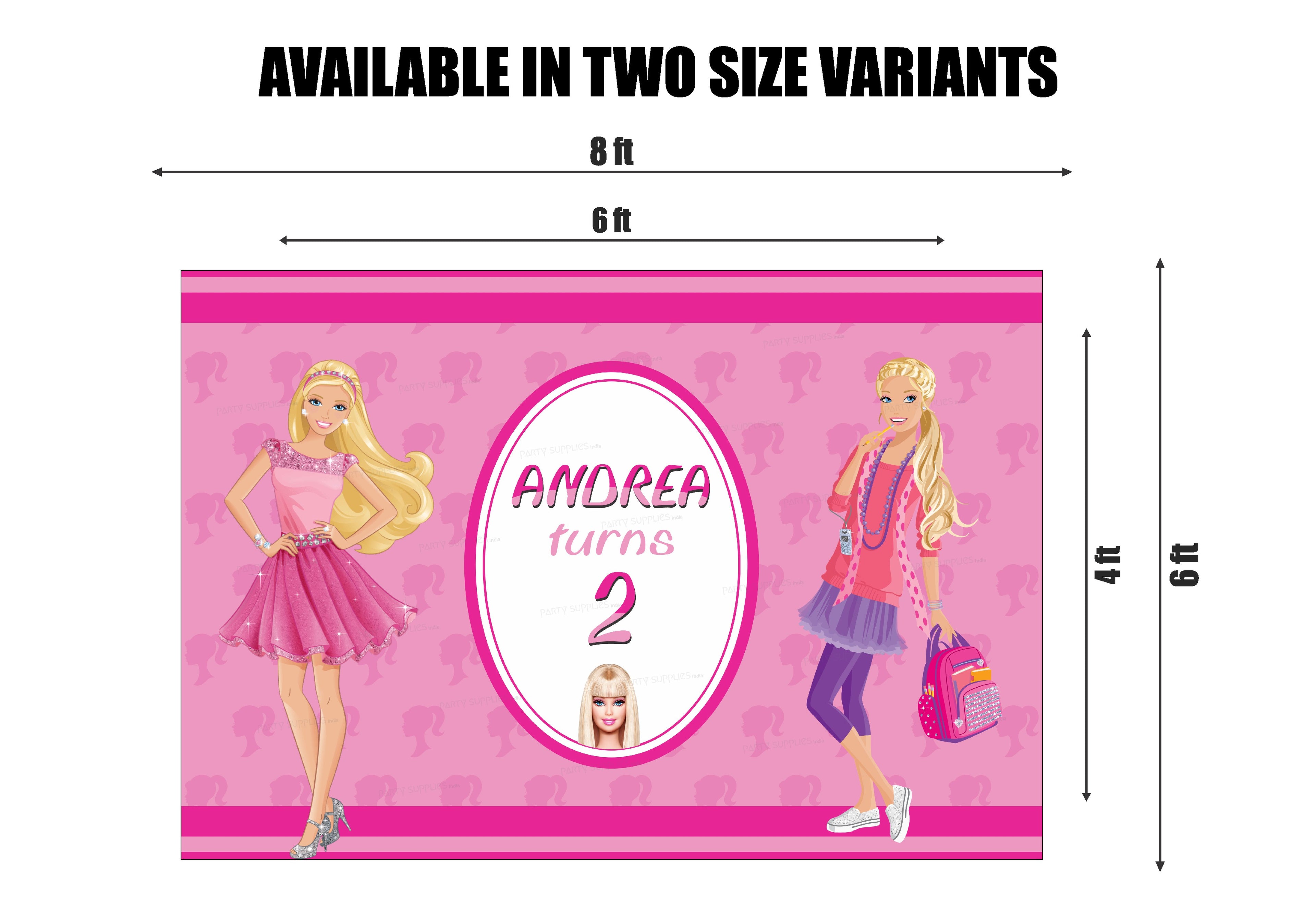 PSI Barbie Personalized Theme Backdrop