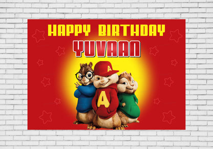 PSI Alvin and Chipmunks Theme Personalized Backdrop