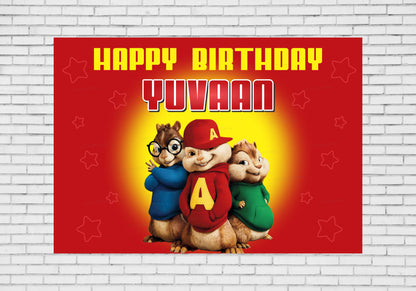 Alvin and Chipmunks Theme Personalized Backdrop
