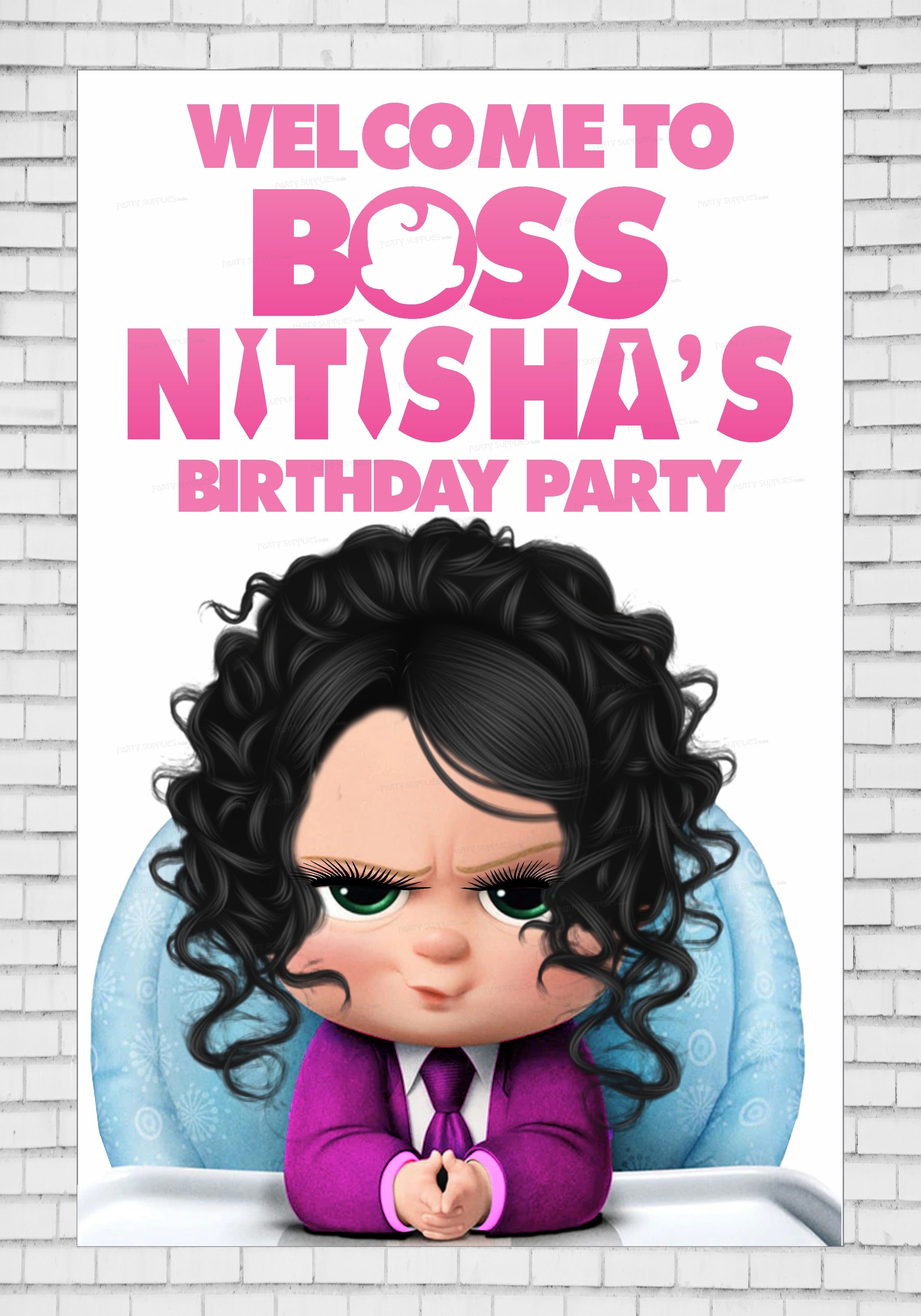 PSI Girl Boss Baby Theme Customized Welcome Board